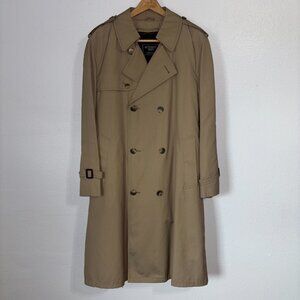 Vintage Botany 500 Men’s Tan Trench Coat USA Made Belted Overcoat Liner 43"